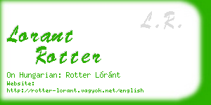 lorant rotter business card